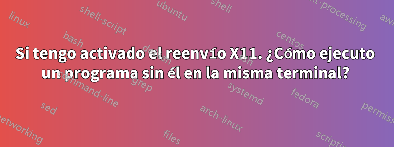Si tengo activado el reenvío X11. ¿Cómo ejecuto un programa sin él en la misma terminal?