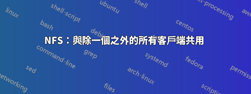 NFS：與除一個之外的所有客戶端共用