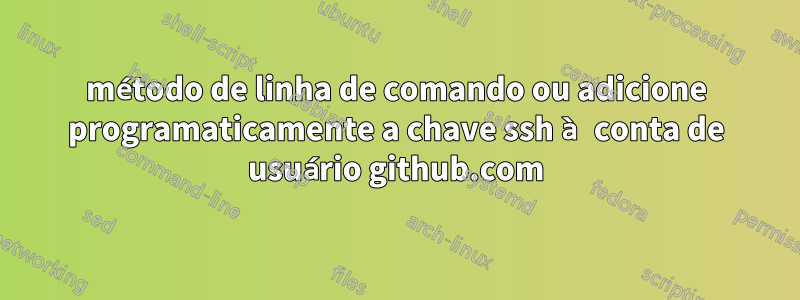 método de linha de comando ou adicione programaticamente a chave ssh à conta de usuário github.com
