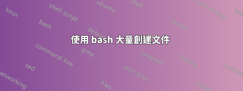 使用 bash 大量創建文件