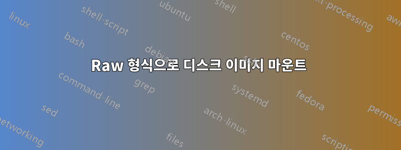 Raw 형식으로 디스크 이미지 마운트