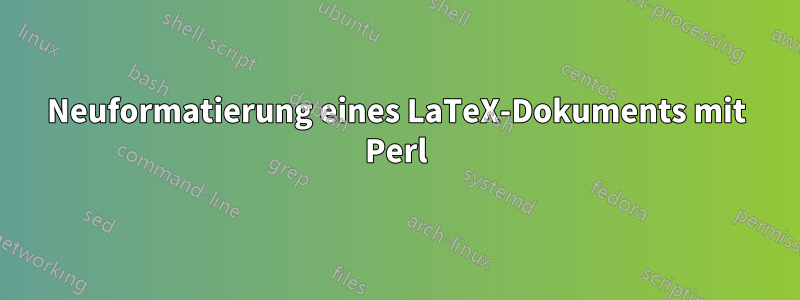 Neuformatierung eines LaTeX-Dokuments mit Perl