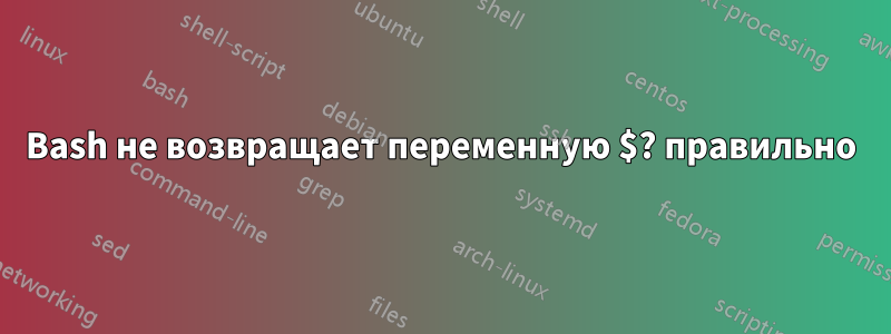 Bash не возвращает переменную $? правильно