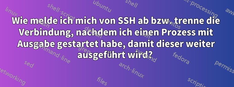 Wie melde ich mich von SSH ab bzw. trenne die Verbindung, nachdem ich einen Prozess mit Ausgabe gestartet habe, damit dieser weiter ausgeführt wird? 