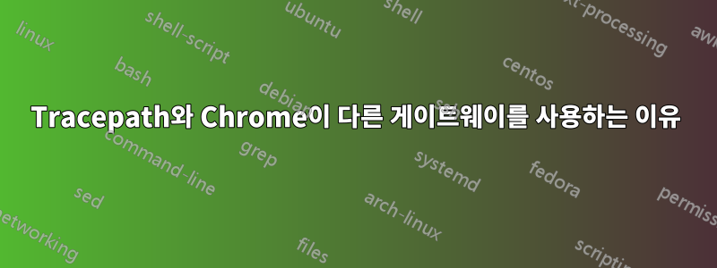 Tracepath와 Chrome이 다른 게이트웨이를 사용하는 이유