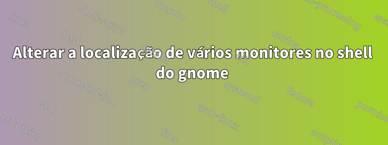 Alterar a localização de vários monitores no shell do gnome