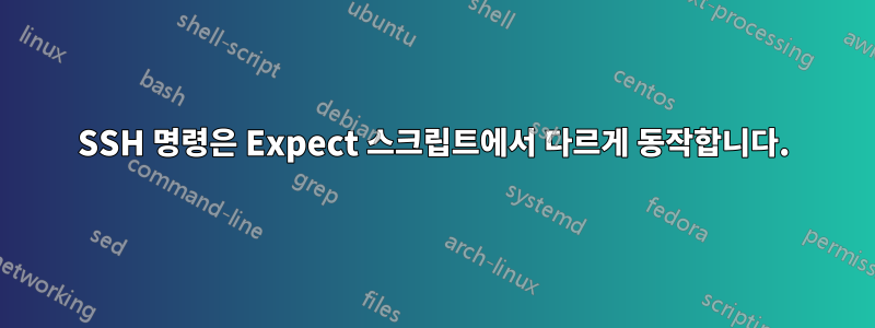 SSH 명령은 Expect 스크립트에서 다르게 동작합니다.