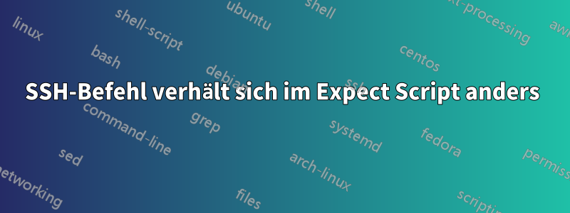 SSH-Befehl verhält sich im Expect Script anders