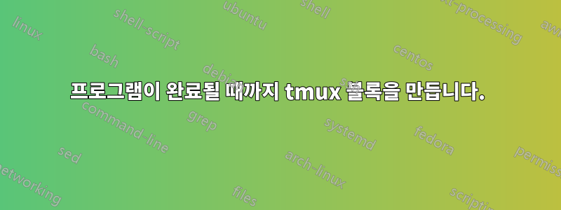 프로그램이 완료될 때까지 tmux 블록을 만듭니다.