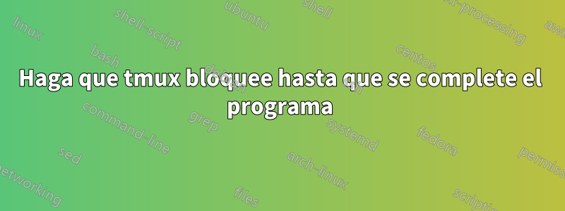 Haga que tmux bloquee hasta que se complete el programa