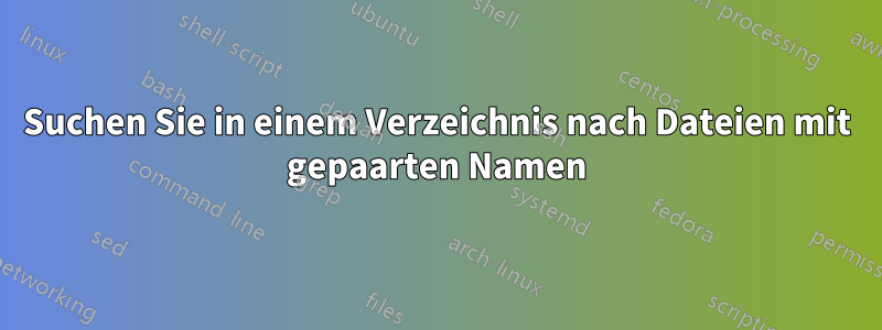 Suchen Sie in einem Verzeichnis nach Dateien mit gepaarten Namen