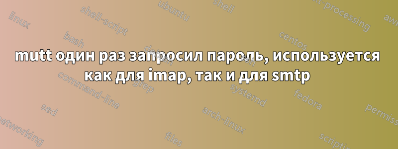 mutt один раз запросил пароль, используется как для imap, так и для smtp