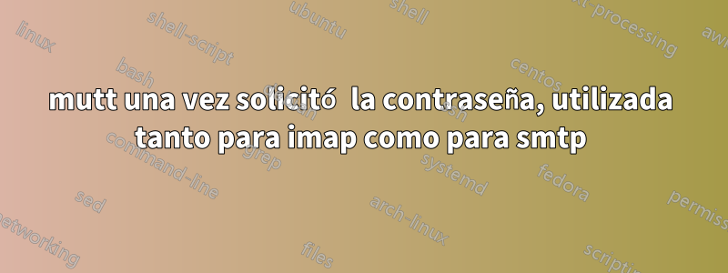 mutt una vez solicitó la contraseña, utilizada tanto para imap como para smtp