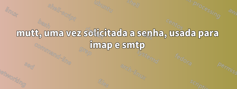 mutt, uma vez solicitada a senha, usada para imap e smtp