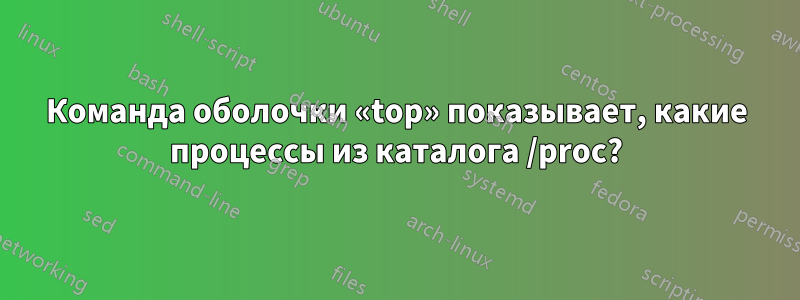 Команда оболочки «top» показывает, какие процессы из каталога /proc?