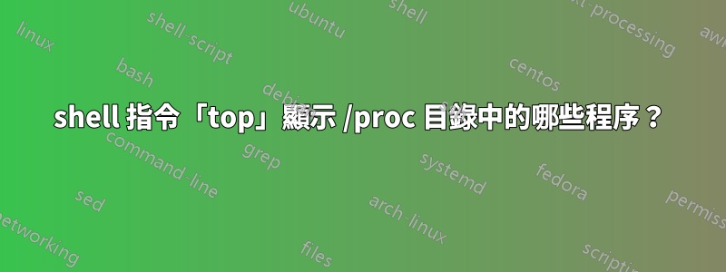 shell 指令「top」顯示 /proc 目錄中的哪些程序？