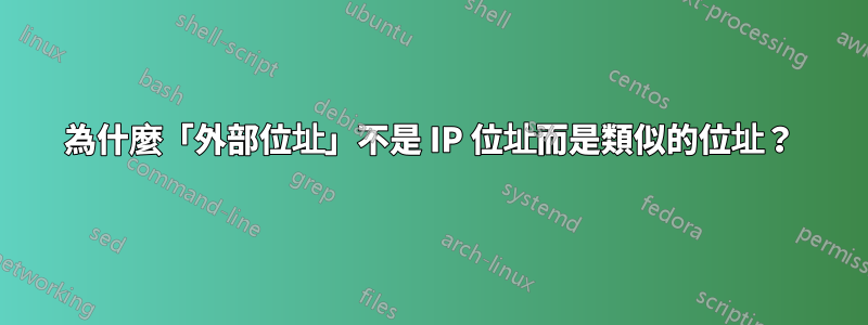 為什麼「外部位址」不是 IP 位址而是類似的位址？