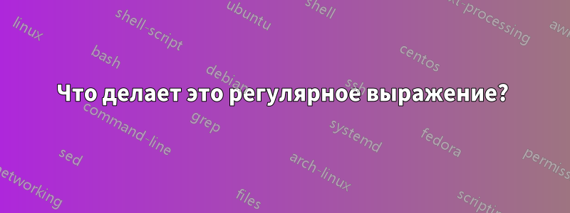 Что делает это регулярное выражение?