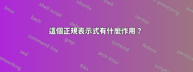 這個正規表示式有什麼作用？