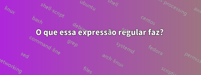 O que essa expressão regular faz?