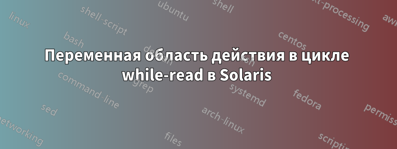 Переменная область действия в цикле while-read в Solaris