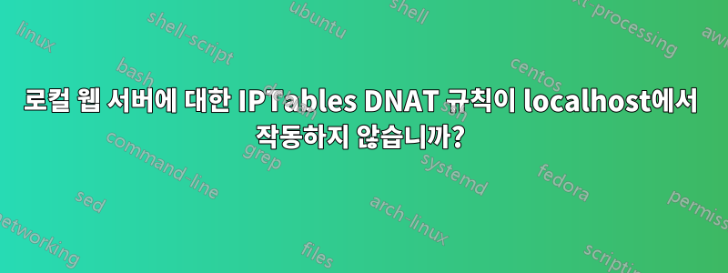 로컬 웹 서버에 대한 IPTables DNAT 규칙이 localhost에서 작동하지 않습니까?