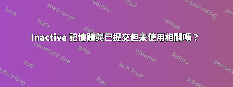 Inactive 記憶體與已提交但未使用相關嗎？