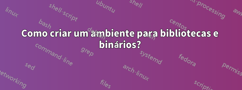 Como criar um ambiente para bibliotecas e binários?