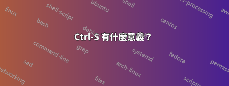 Ctrl-S 有什麼意義？