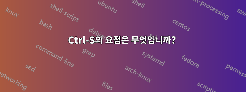 Ctrl-S의 요점은 무엇입니까?