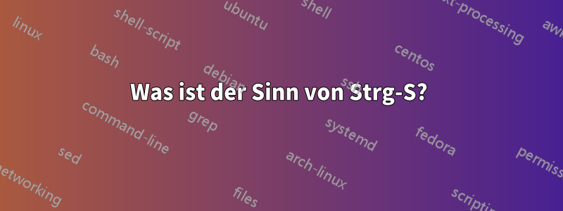 Was ist der Sinn von Strg-S?