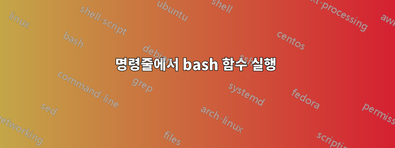 명령줄에서 bash 함수 실행