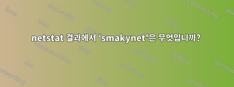 netstat 결과에서 'smakynet'은 무엇입니까?