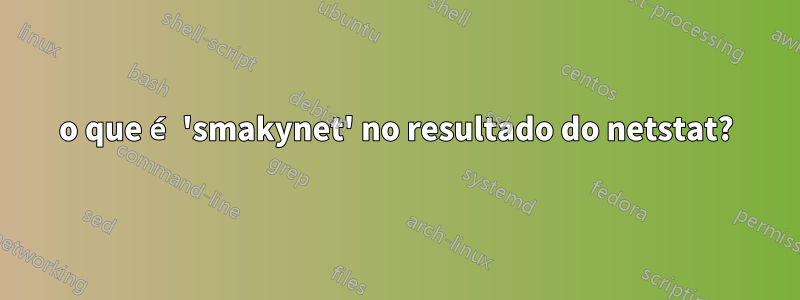 o que é 'smakynet' no resultado do netstat?