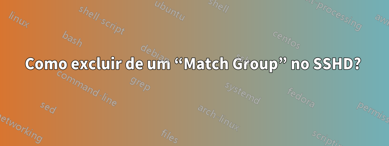 Como excluir de um “Match Group” no SSHD?