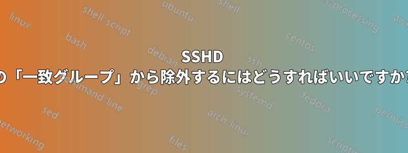 SSHD の「一致グループ」から除外するにはどうすればいいですか?