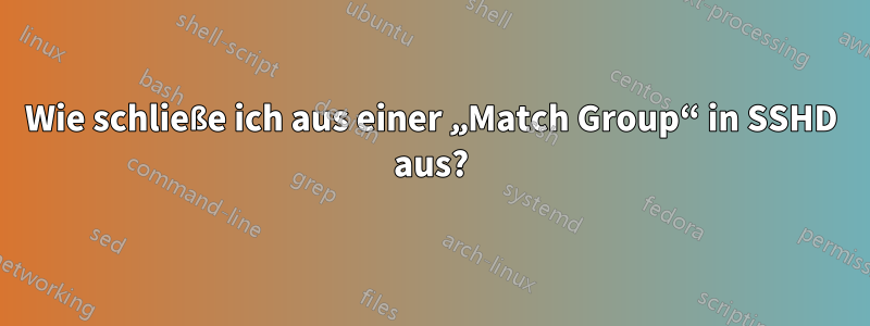 Wie schließe ich aus einer „Match Group“ in SSHD aus?