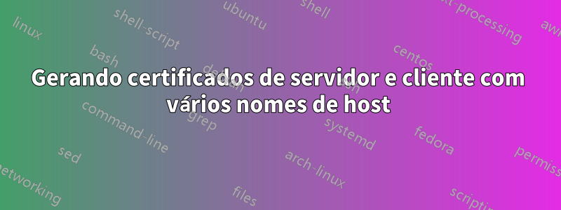 Gerando certificados de servidor e cliente com vários nomes de host