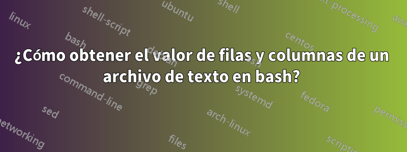 ¿Cómo obtener el valor de filas y columnas de un archivo de texto en bash?