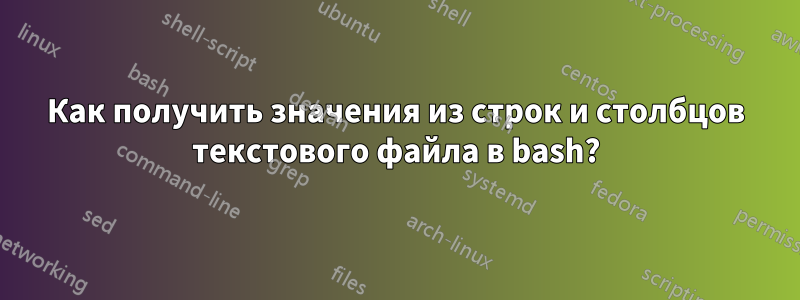 Как получить значения из строк и столбцов текстового файла в bash?