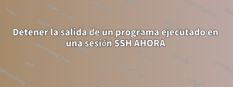 Detener la salida de un programa ejecutado en una sesión SSH AHORA