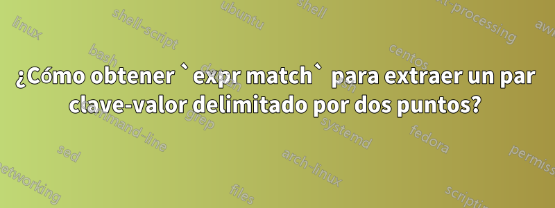 ¿Cómo obtener `expr match` para extraer un par clave-valor delimitado por dos puntos?