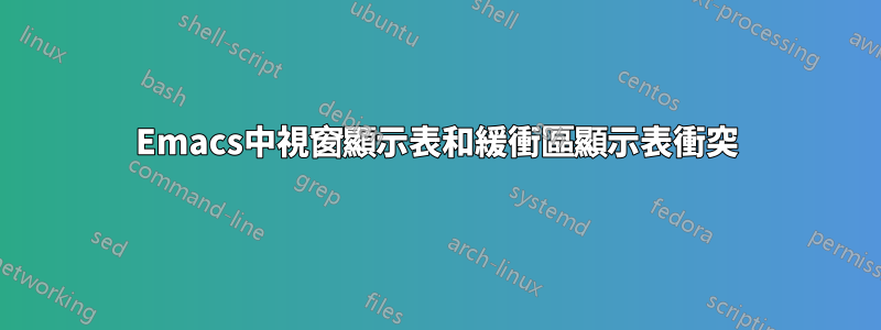 Emacs中視窗顯示表和緩衝區顯示表衝突