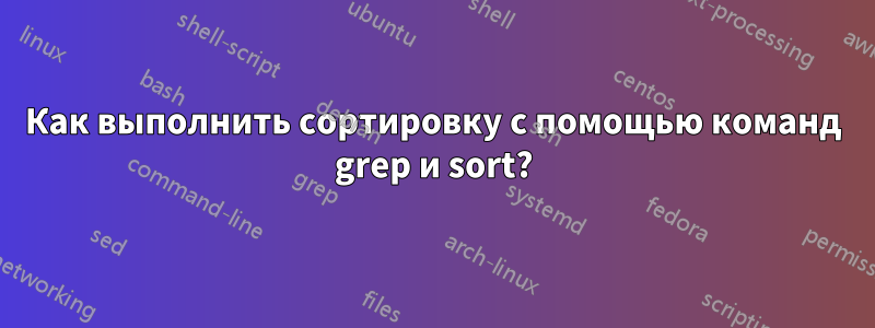 Как выполнить сортировку с помощью команд grep и sort?