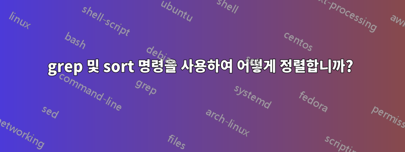 grep 및 sort 명령을 사용하여 어떻게 정렬합니까?