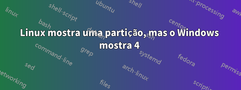 Linux mostra uma partição, mas o Windows mostra 4