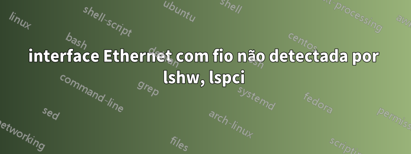 interface Ethernet com fio não detectada por lshw, lspci