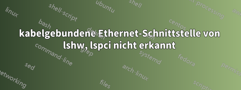 kabelgebundene Ethernet-Schnittstelle von lshw, lspci nicht erkannt