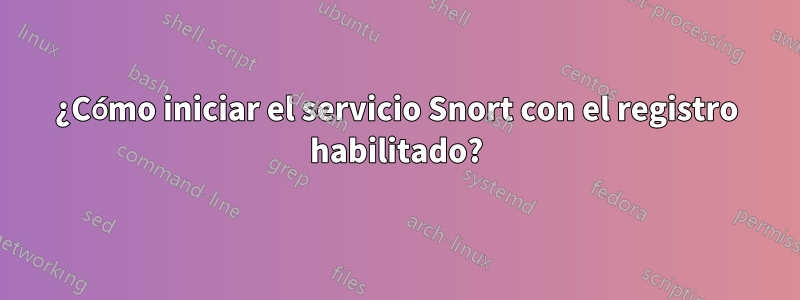 ¿Cómo iniciar el servicio Snort con el registro habilitado?