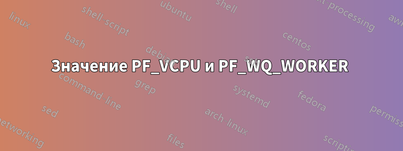 Значение PF_VCPU и PF_WQ_WORKER